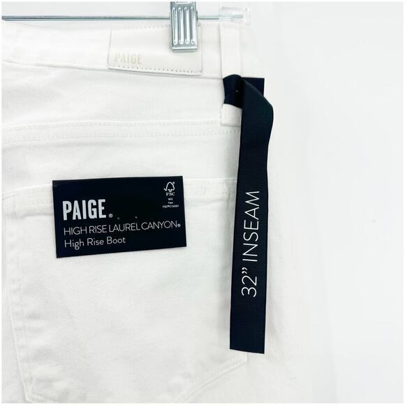 PAIGE White Genevieve High-rise Flared Jeans Women's Size 26 NWT - Picture 7 of 12